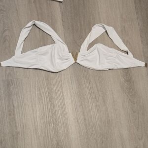 Chic White Halter Bra with Gold Accent